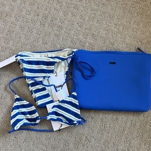 Triangl Blue and White Striped Bikini Top brand new never worn, price is firm.